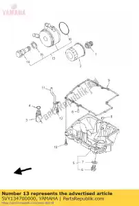 yamaha 5VY134700000 conjunto refrigerador de óleo - Lado inferior