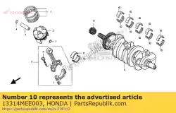 Ici, vous pouvez commander le roulement b, vilebrequin (marron) auprès de Honda , avec le numéro de pièce 13314MEE003: