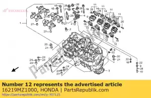 honda 16219MZ1000 banda c, aislante - Lado inferior