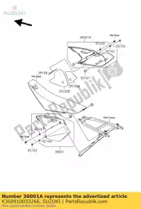 Suzuki K360010033266 cover side,rh - Bottom side