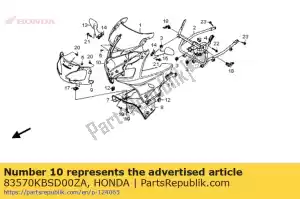 Honda 83570KBSD00ZA cowl set, r. upper (wl) * - Bottom side