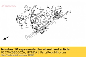 Honda 83570KBSD00ZA zestaw maskownic, r. górna (wl) * - Dół