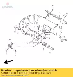 Qui puoi ordinare guarnizione, scarico da Suzuki , con numero parte 1418123E00: