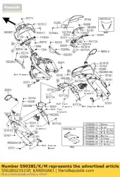 Here you can order the cowling,upp,rh,c. L. Green from Kawasaki, with part number 55028023515P: