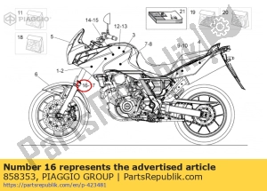 aprilia 858353 autocollant inférieur droit - La partie au fond