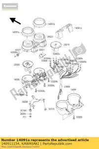 Kawasaki 140911154 deksel, pilot box, upp - Onderkant