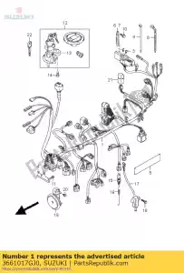 suzuki 3661017GJ0 arnés, cableado - Lado inferior