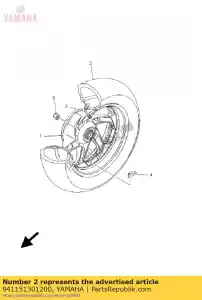 yamaha 941151301200 neumático (150 / 70-13m / c 64s d305) - Lado inferior