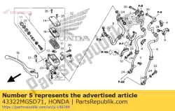Aqui você pode pedir o mangueira comp. C, freio secundário em Honda , com o número da peça 43322MGSD71: