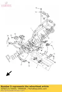 yamaha 5DSE53170000 espaçador, suporte do motor - Lado inferior