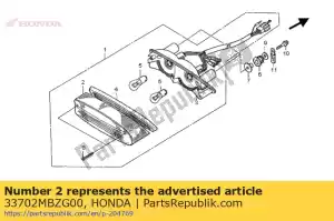 honda 33702MBZG00 lente comp., luz trasera - Lado inferior