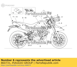 Aprilia 860731, Calcomanía delantera izquierda bandiera italia, OEM: Aprilia 860731