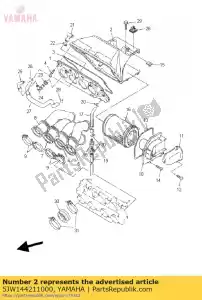 yamaha 5JW144211000 caja, filtro de aire 2 - Lado inferior