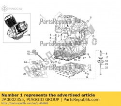 Ici, vous pouvez commander le carter moteur auprès de Piaggio Group , avec le numéro de pièce 2A0002355: