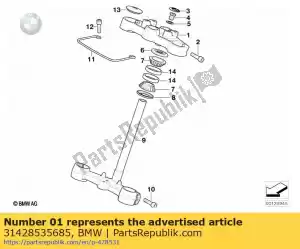 bmw 31428535685 upper fork cross brace - Bottom side