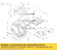 1B009091500L2C, Piaggio Group, baule, assieme sportello piaggio zapmd910 125 2021, Novo