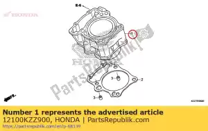 Honda 12100KZZ900 cilindro comp. - Lado inferior
