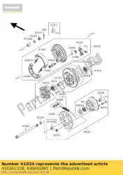 Here you can order the drum-assy,rear brake bn125-a3 from Kawasaki, with part number 410341318: