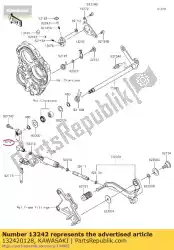 lever-assy-change zx1000rgf van Kawasaki, met onderdeel nummer 132420128, bestel je hier online: