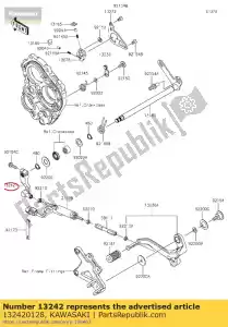 kawasaki 132420128 lever-assy-change zx1000rgf - Onderkant