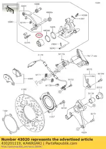 kawasaki 430201119 hamulec t?okowy zx900-c1 - Dół