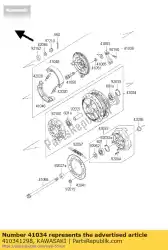 Here you can order the drum-assy,rear brake from Kawasaki, with part number 410341298: