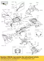 55028047625Y, Kawasaki, motorkap, upp, p.s. wit bx250aef kawasaki ninja 250 2015 2016, Nieuw