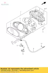 suzuki 3493803H00 guide, cable uh - Bottom side