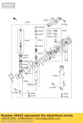 Ici, vous pouvez commander le cylindre-comp-fourche ex500-d1 auprès de Kawasaki , avec le numéro de pièce 440231092: