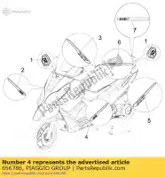 656786, Piaggio Group, Adesivo sinistro 125ie piaggio x 125 2009, Nuovo