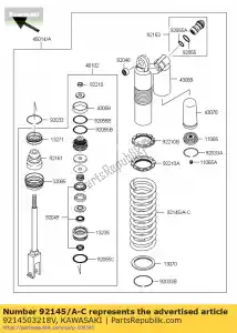 kawasaki 9214503218V molla, ammortizzatore posteriore, k = 52n / kx250 - Il fondo