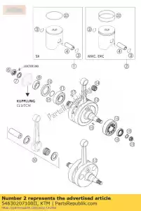 KTM 54630207100II pistão ii cpl. 66,4mm 250 2000 - Lado inferior