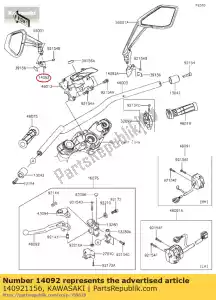 kawasaki 140921156 cover,mirror stay,lh zr1000fef - Bottom side