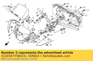 honda 53205KTF980ZA capa, fr. identificador * nh1 * (nh1 preto) - Lado inferior