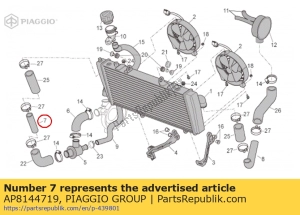 aprilia AP8144719 thermostat-kühlerrohr - Unterseite