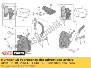 aprilia AP8133538 étrier de frein rev. trousse - La partie au fond