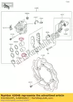 430481095, Kawasaki, pinça de pistão kx125-l4 kawasaki  klx kx 125 250 450 2001 2002 2003 2004 2005 2006 2007 2008 2009 2010 2011 2012 2013 2014 2015 2016 2017 2018 2019 2020 2021, Novo