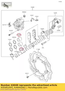 kawasaki 430481095 piston-caliper kx125-l4 - Bottom side