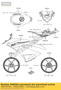 kawasaki 560540501 mark,fuel tank,rh,kawasa zx600 - Bottom side