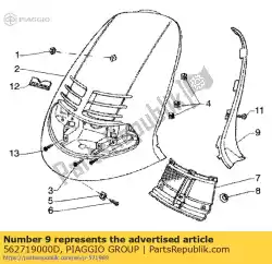 Aqui você pode pedir o defletor em Piaggio Group , com o número da peça 562719000D: