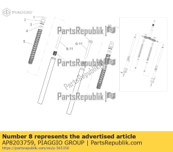 Aprilia AP8203759, Amortiguador. rh, OEM: Aprilia AP8203759