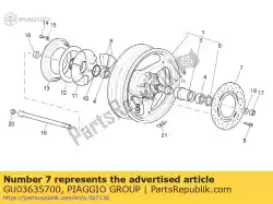 Ici, vous pouvez commander le disque de frein arrière or auprès de Piaggio Group , avec le numéro de pièce GU03635700: