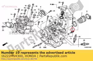 honda 16222MV4300 tuerca, cuadrada, 5 mm - Lado inferior