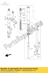 Yamaha 5PW231100000 tubo interior comp.1 - Lado inferior