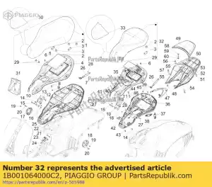 Piaggio Group 1B001064000C2 conjunto de sela - Lado inferior