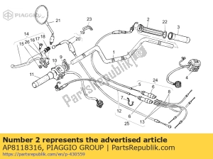 aprilia AP8118316 accélérateur sans poignée - Face supérieure