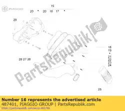 Aqui você pode pedir o filtro de ar em Piaggio Group , com o número da peça 487401: