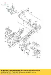 Aquí puede pedir reposapiés de goma de Suzuki , con el número de pieza 4355024F00: