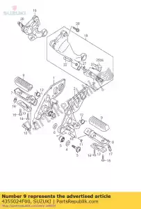 Suzuki 4355024F00 reposapiés de goma - Lado inferior