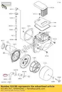 kawasaki 921901397 tubo, respirador klx250-d1 - Lado inferior